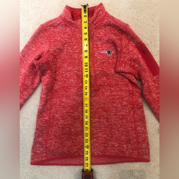 New England Patriots Antigua Women’s 1/4 Zip Red Fleece PullOver Long Sleeve - Picture 11 of 11